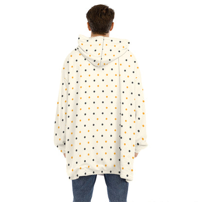 Halloween Polka Dot Pattern Print Hoodie Blanket