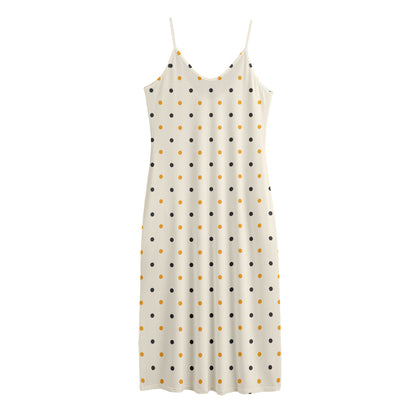 Halloween Polka Dot Pattern Print Jersey Midi Cami Dress