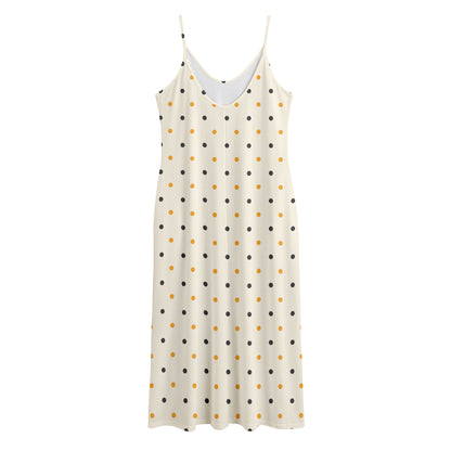 Halloween Polka Dot Pattern Print Jersey Midi Cami Dress