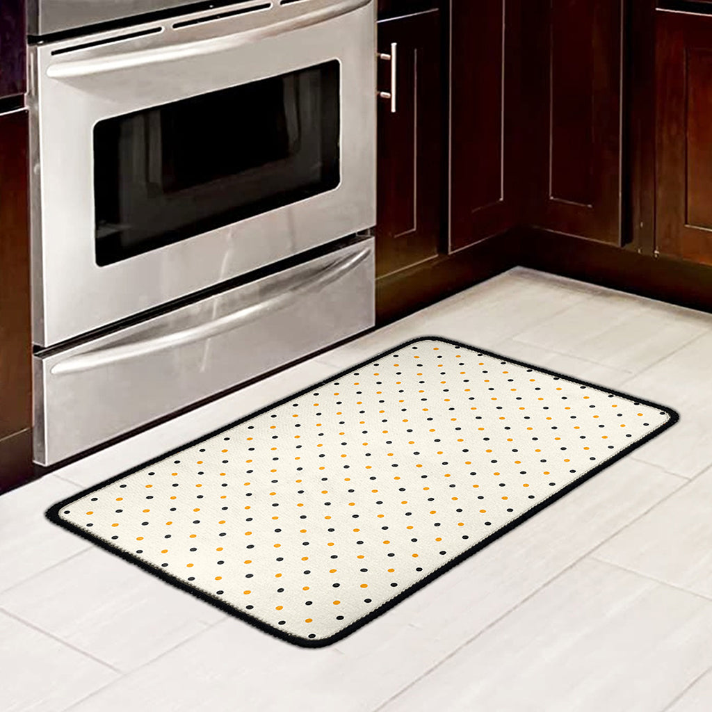 Halloween Polka Dot Pattern Print Kitchen Mat