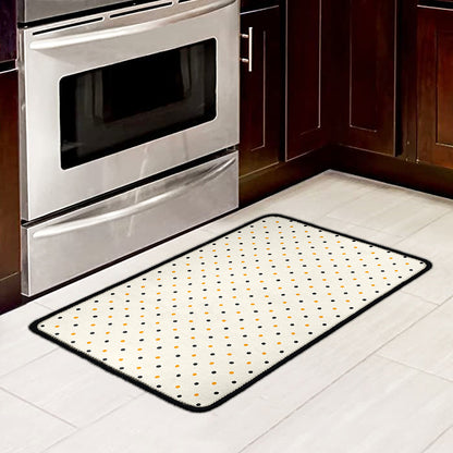 Halloween Polka Dot Pattern Print Kitchen Mat