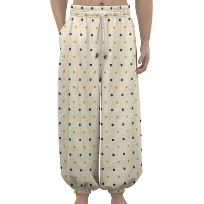 Halloween Polka Dot Pattern Print Lantern Pants
