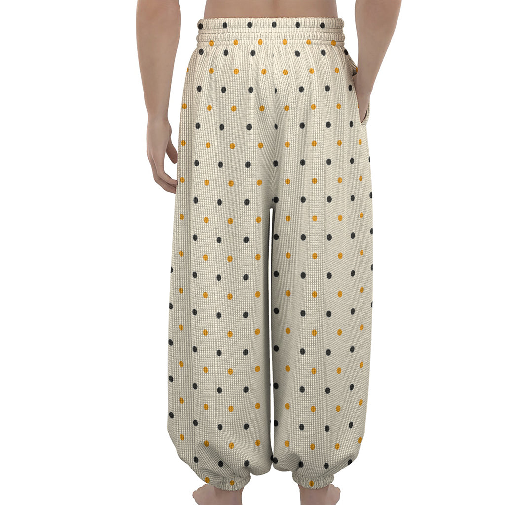 Halloween Polka Dot Pattern Print Lantern Pants