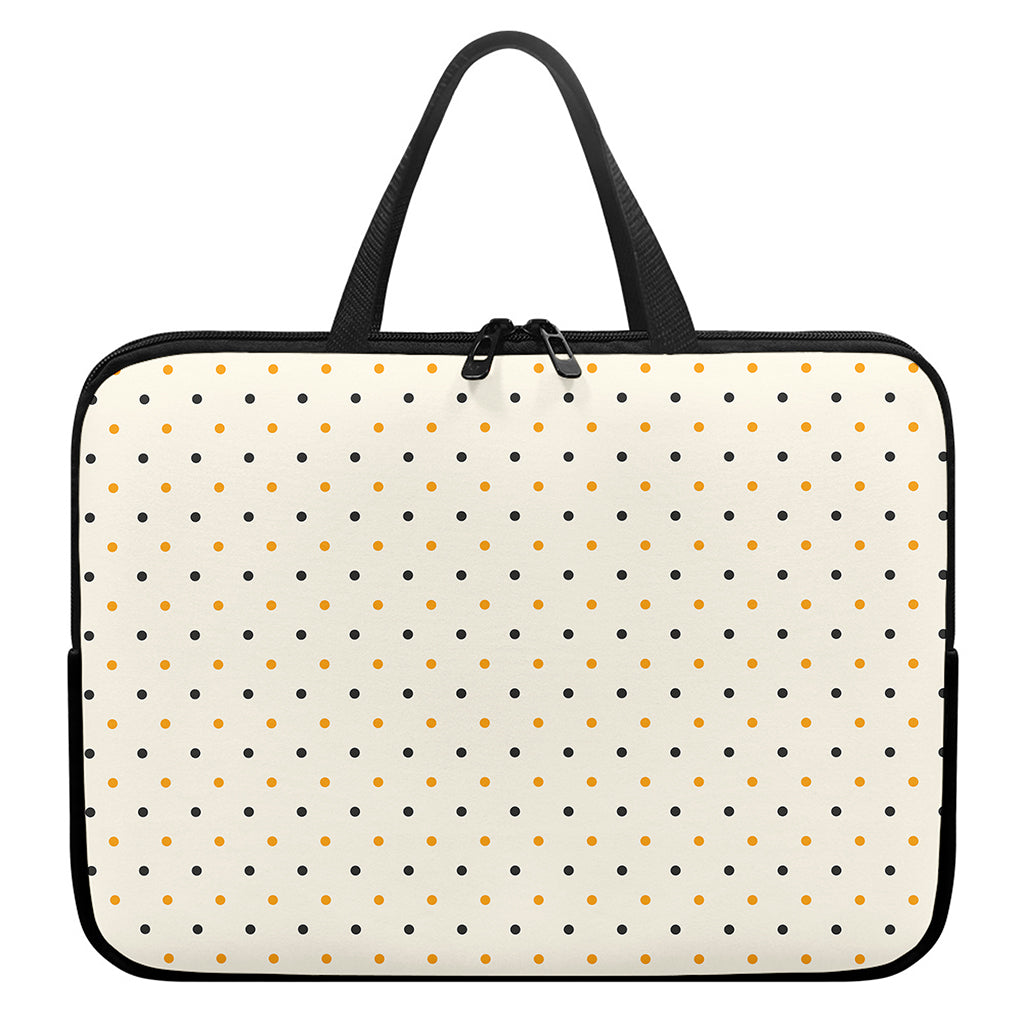 Halloween Polka Dot Pattern Print Laptop Sleeve With Handle