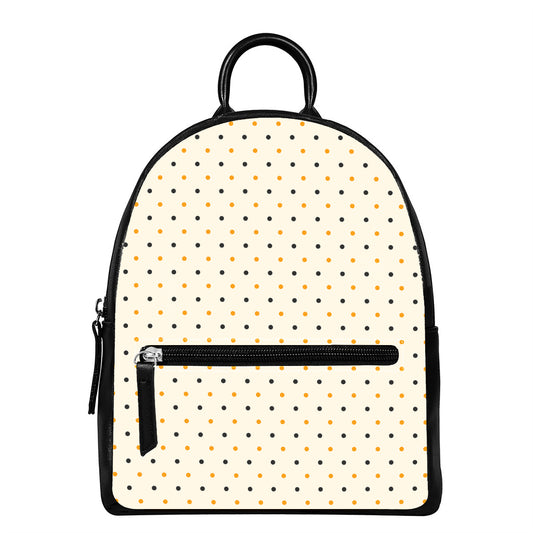 Halloween Polka Dot Pattern Print Leather Backpack