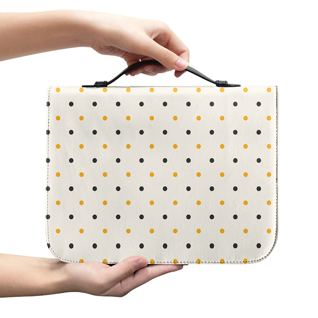 Halloween Polka Dot Pattern Print Leather Bible Cover