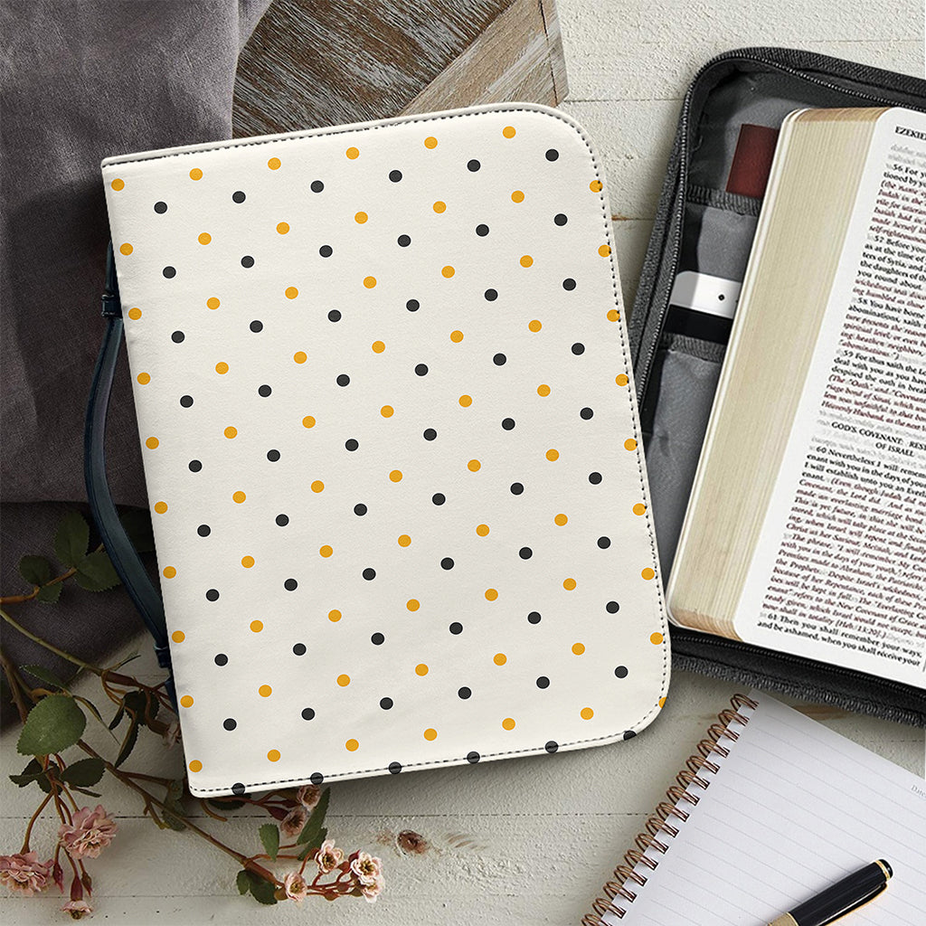 Halloween Polka Dot Pattern Print Leather Bible Cover