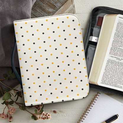 Halloween Polka Dot Pattern Print Leather Bible Cover