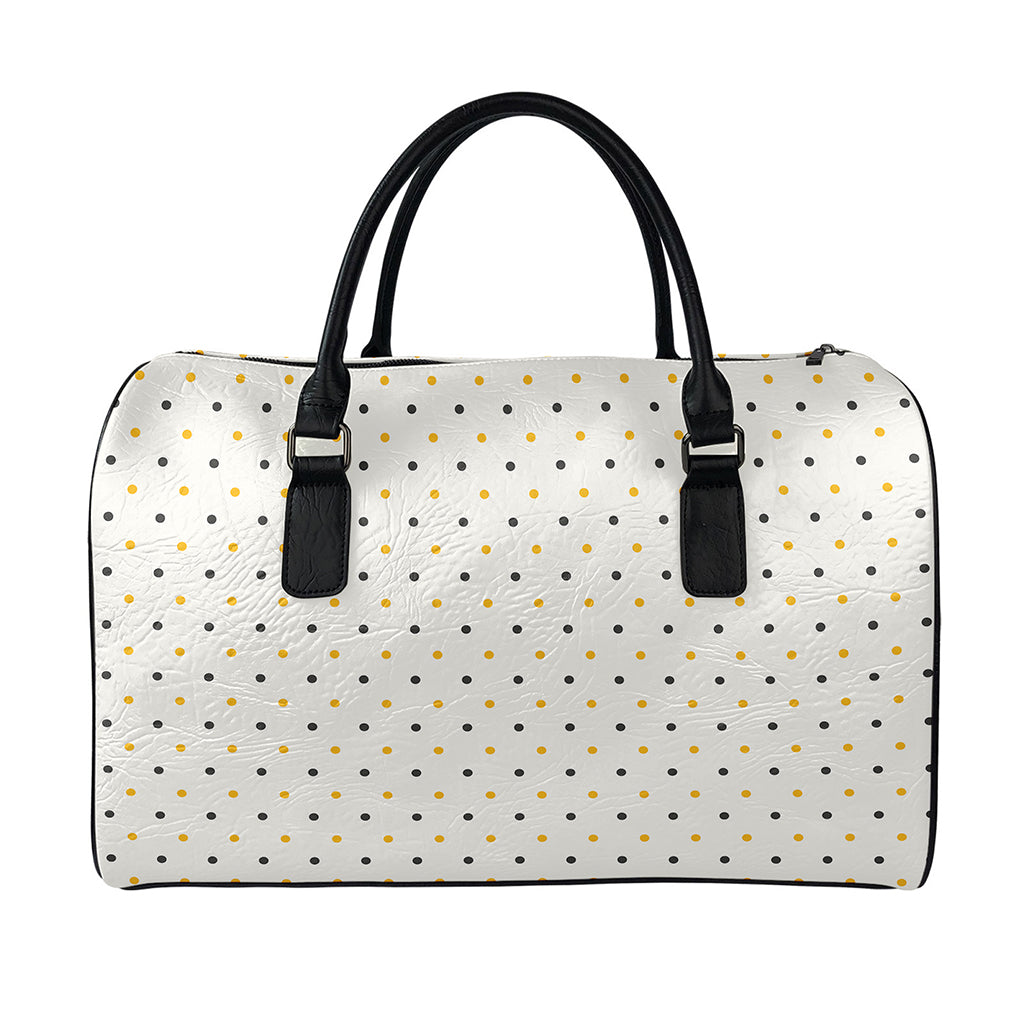 Halloween Polka Dot Pattern Print Leather Duffle Bag