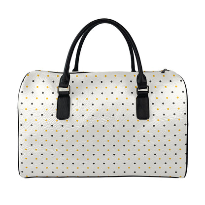 Halloween Polka Dot Pattern Print Leather Duffle Bag