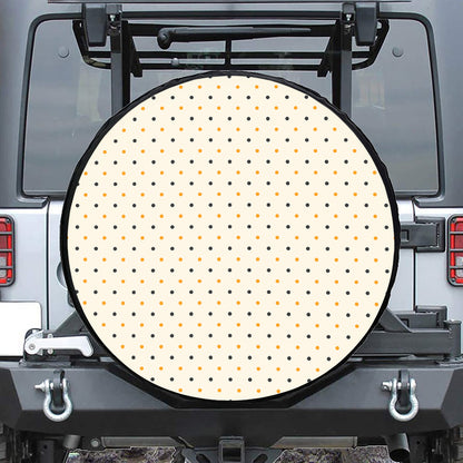 Halloween Polka Dot Pattern Print Leather Spare Tire Cover