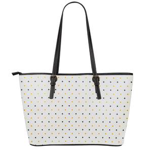 Halloween Polka Dot Pattern Print Leather Tote Bag