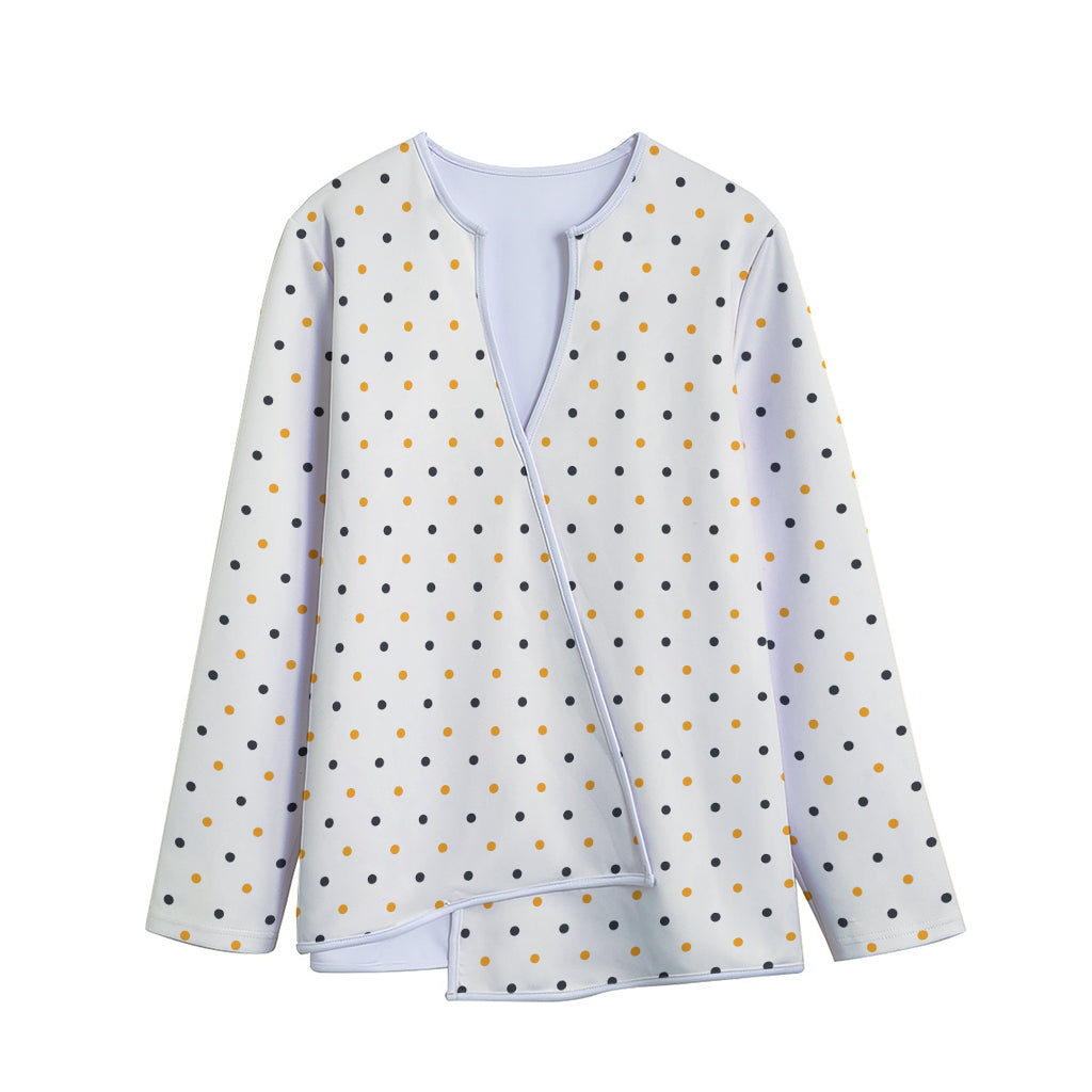 Halloween Polka Dot Pattern Print Long Sleeve Short Coat