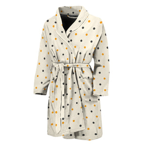 Halloween Polka Dot Pattern Print Men's Bathrobe