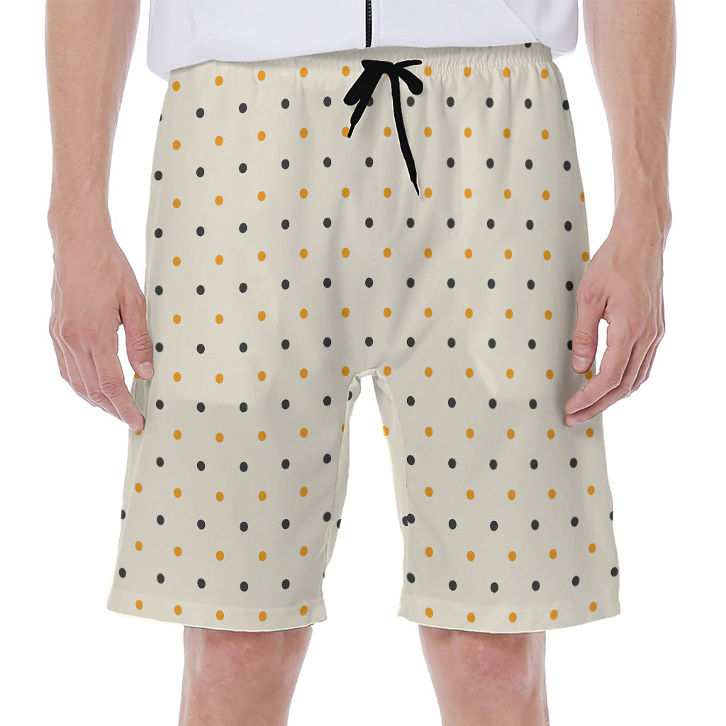 Halloween Polka Dot Pattern Print Men's Beach Shorts