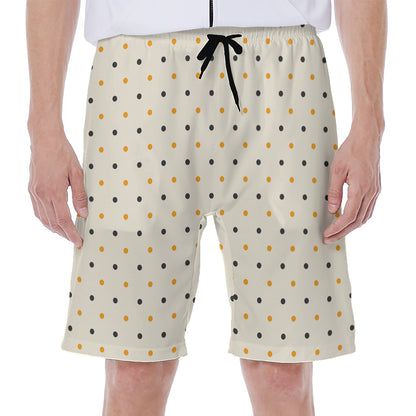 Halloween Polka Dot Pattern Print Men's Beach Shorts