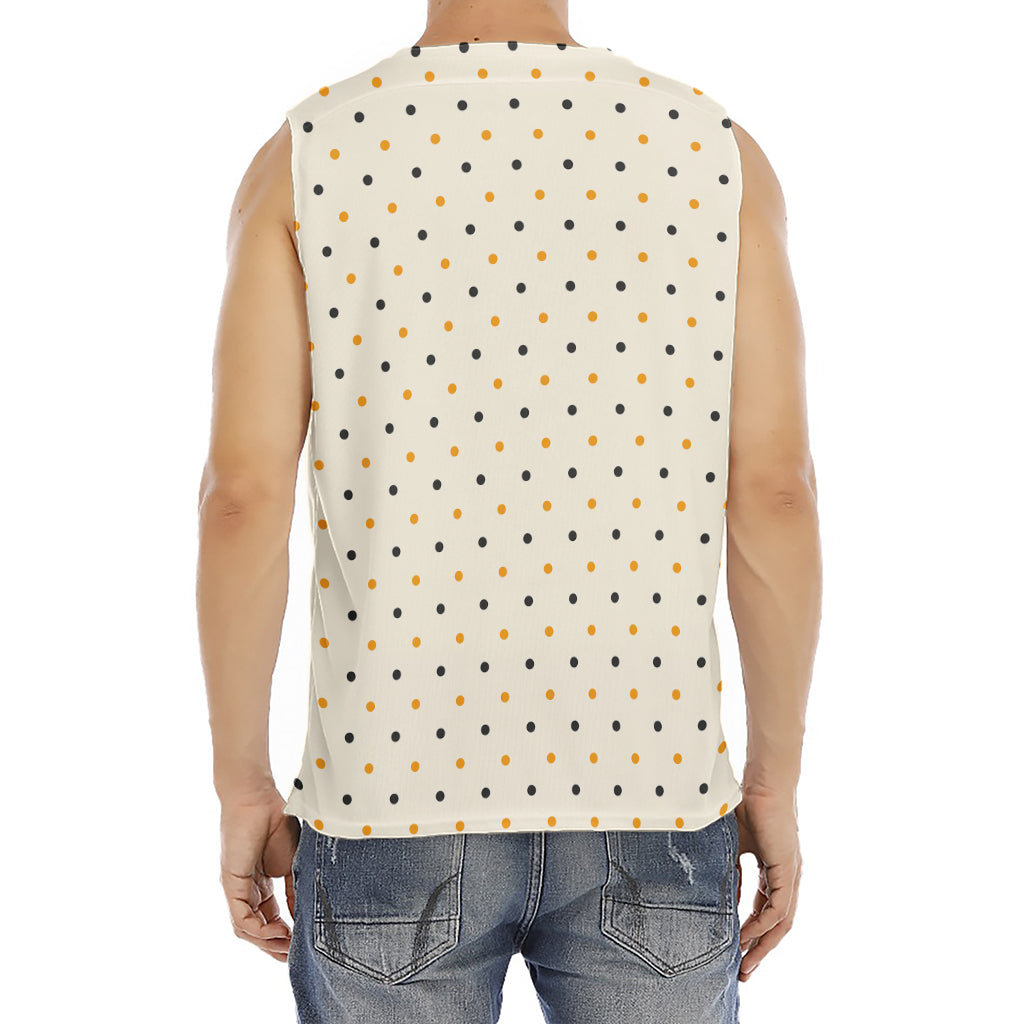 Halloween Polka Dot Pattern Print Men's Fitness Tank Top