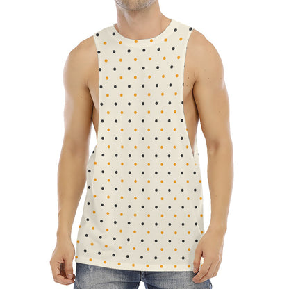 Halloween Polka Dot Pattern Print Men's Muscle Tank Top