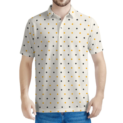 Halloween Polka Dot Pattern Print Men's Polo Shirt