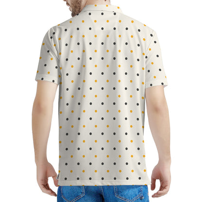 Halloween Polka Dot Pattern Print Men's Polo Shirt