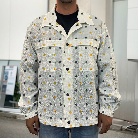 Halloween Polka Dot Pattern Print Men's Shirt Jacket