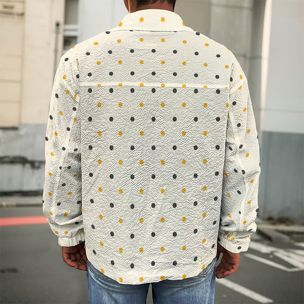 Halloween Polka Dot Pattern Print Men's Shirt Jacket