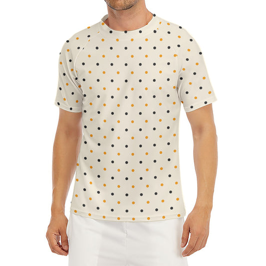 Halloween Polka Dot Pattern Print Men's Short Sleeve Rash Guard