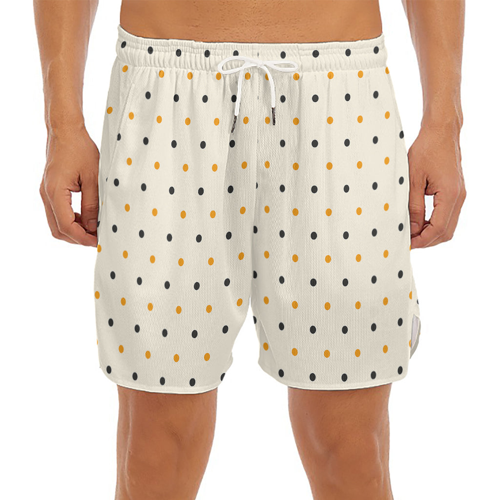 Halloween Polka Dot Pattern Print Men's Split Running Shorts