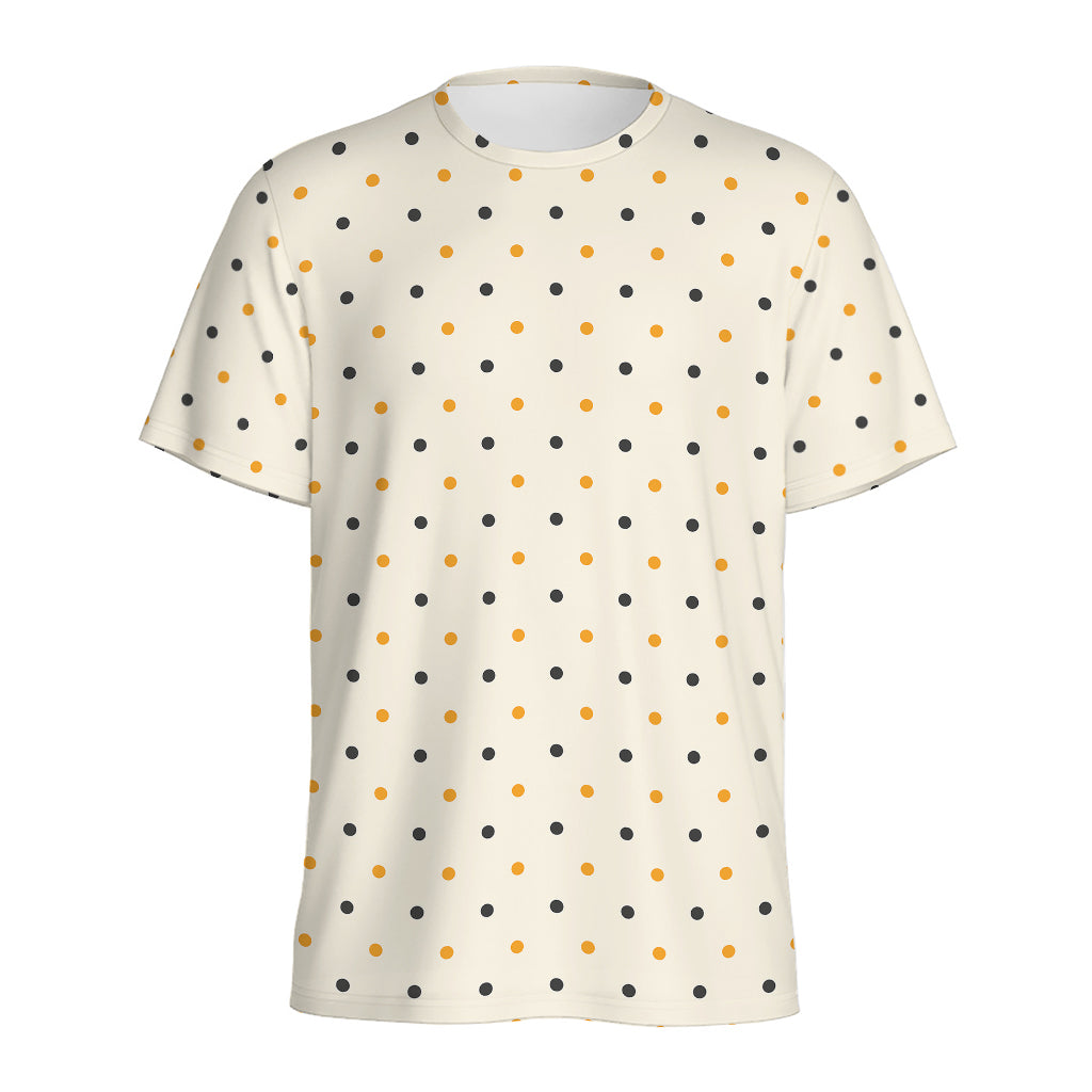 Halloween Polka Dot Pattern Print Men's Sports T-Shirt