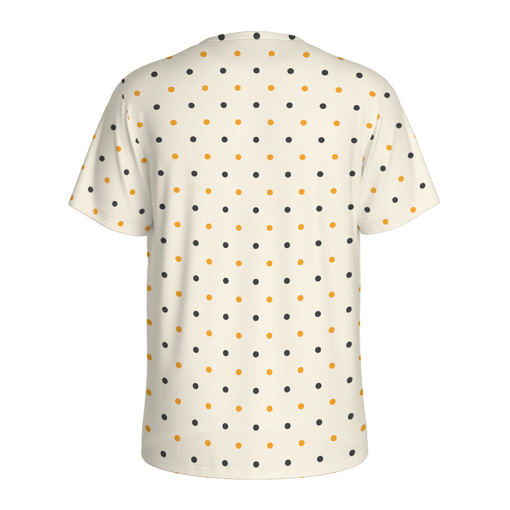 Halloween Polka Dot Pattern Print Men's Sports T-Shirt