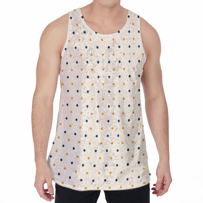 Halloween Polka Dot Pattern Print Men's Velvet Tank Top