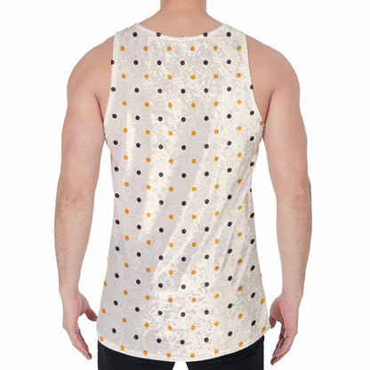 Halloween Polka Dot Pattern Print Men's Velvet Tank Top