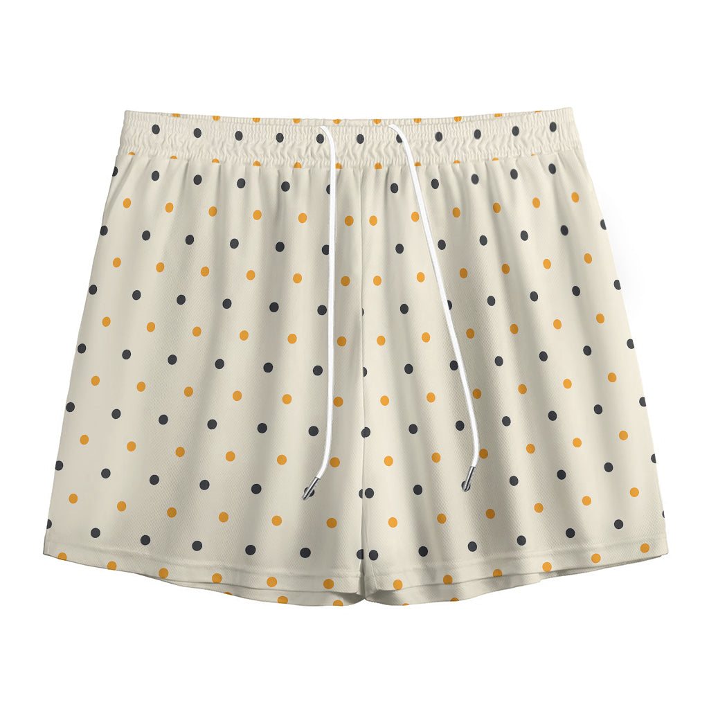 Halloween Polka Dot Pattern Print Mesh Shorts