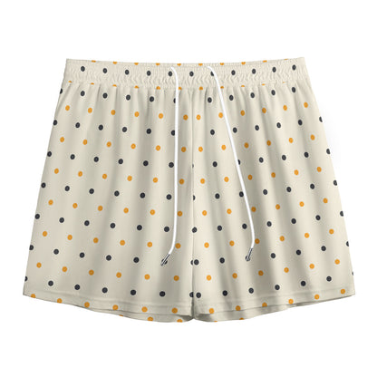Halloween Polka Dot Pattern Print Mesh Shorts