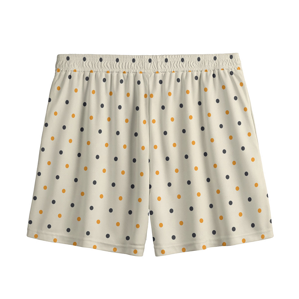 Halloween Polka Dot Pattern Print Mesh Shorts
