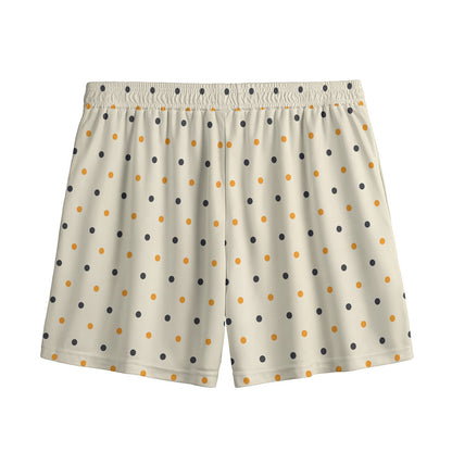 Halloween Polka Dot Pattern Print Mesh Shorts