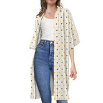 Halloween Polka Dot Pattern Print Open Front Beach Cover Up