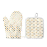 Halloween Polka Dot Pattern Print Oven Mitt And Pot Holder Set