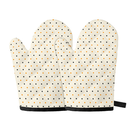 Halloween Polka Dot Pattern Print Oven Mitts