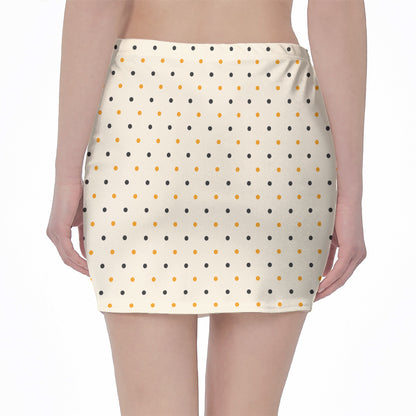 Halloween Polka Dot Pattern Print Pencil Mini Skirt