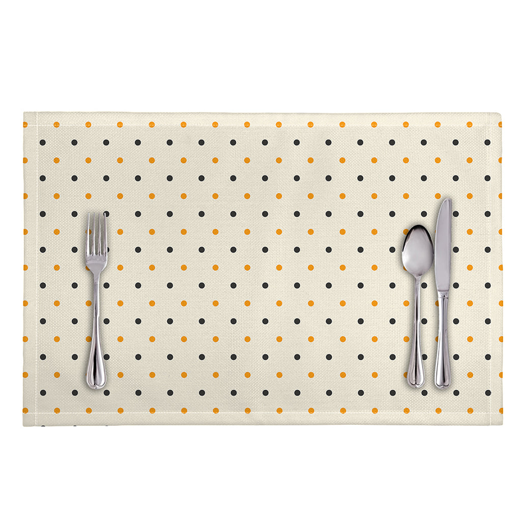 Halloween Polka Dot Pattern Print Placemat