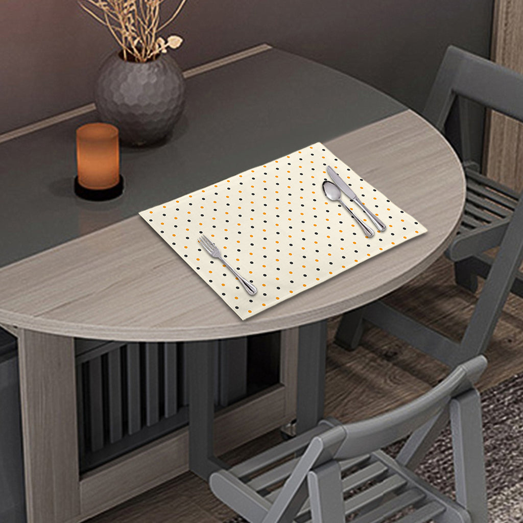 Halloween Polka Dot Pattern Print Placemat