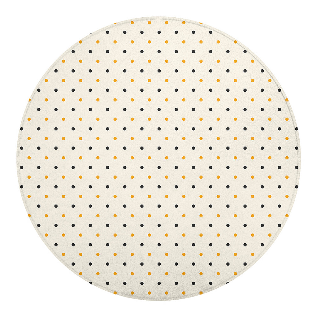 Halloween Polka Dot Pattern Print Round Blanket