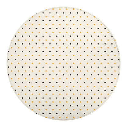 Halloween Polka Dot Pattern Print Round Blanket