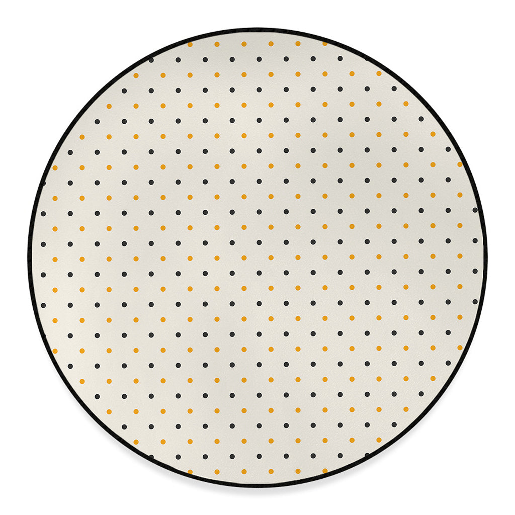 Halloween Polka Dot Pattern Print Round Floor Mat