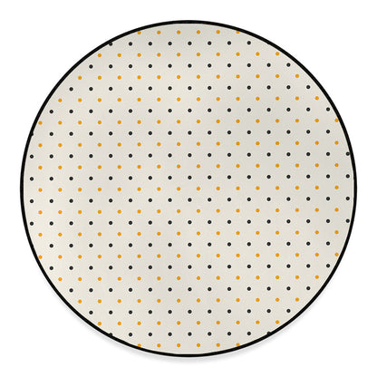 Halloween Polka Dot Pattern Print Round Floor Mat