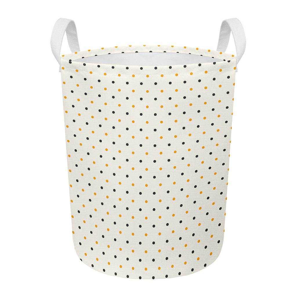 Halloween Polka Dot Pattern Print Round Laundry Basket