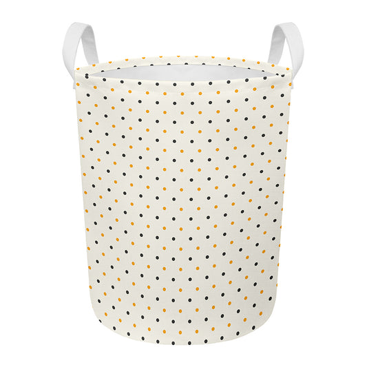 Halloween Polka Dot Pattern Print Round Laundry Basket