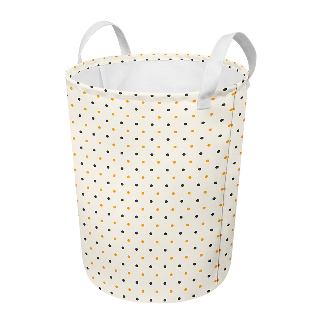Halloween Polka Dot Pattern Print Round Laundry Basket