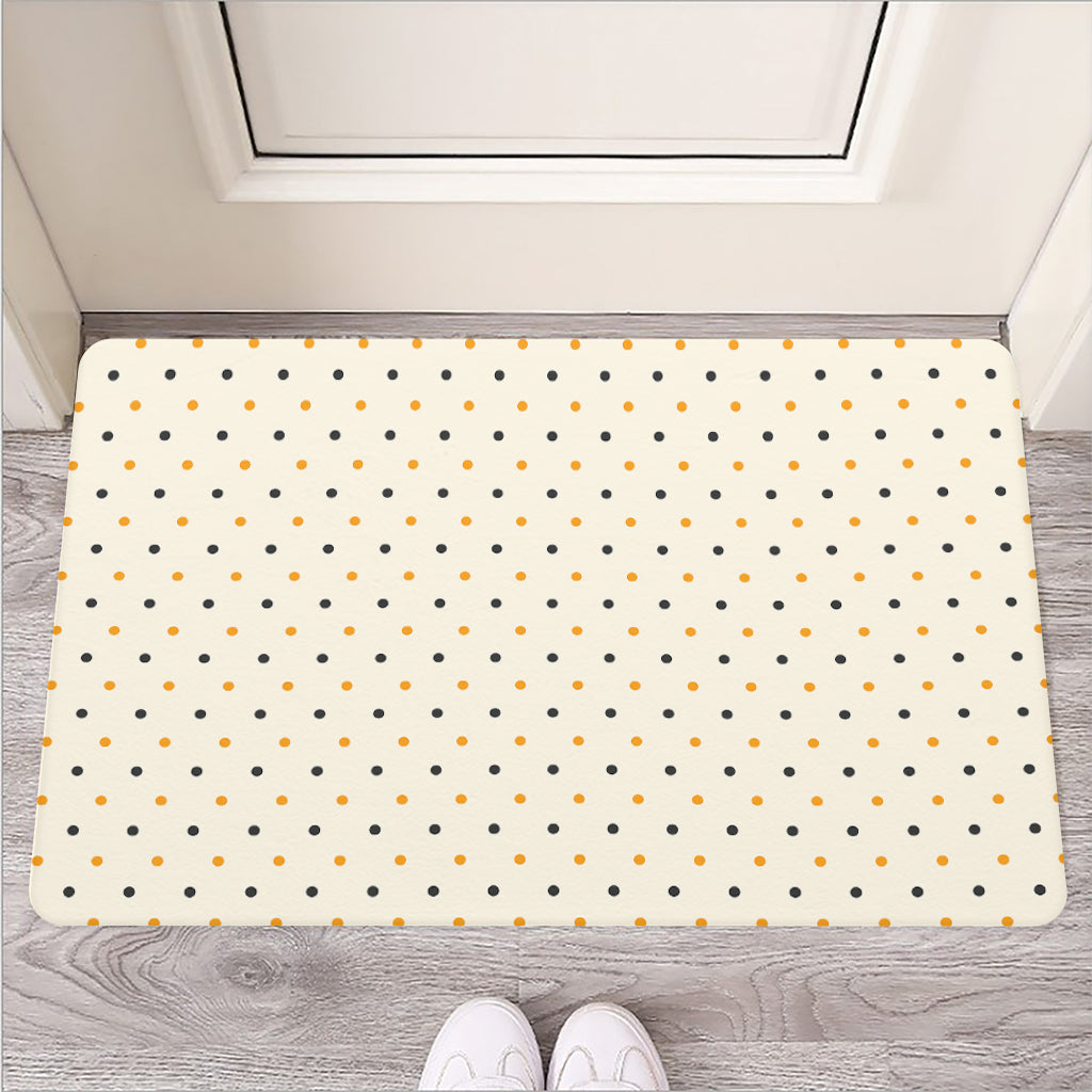Halloween Polka Dot Pattern Print Rubber Doormat